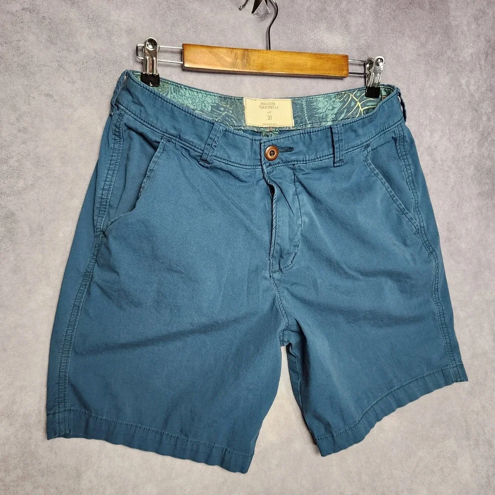 Hollister Beach Prep Fit Blue Chino Shorts Mens Size 31 Casual Summer